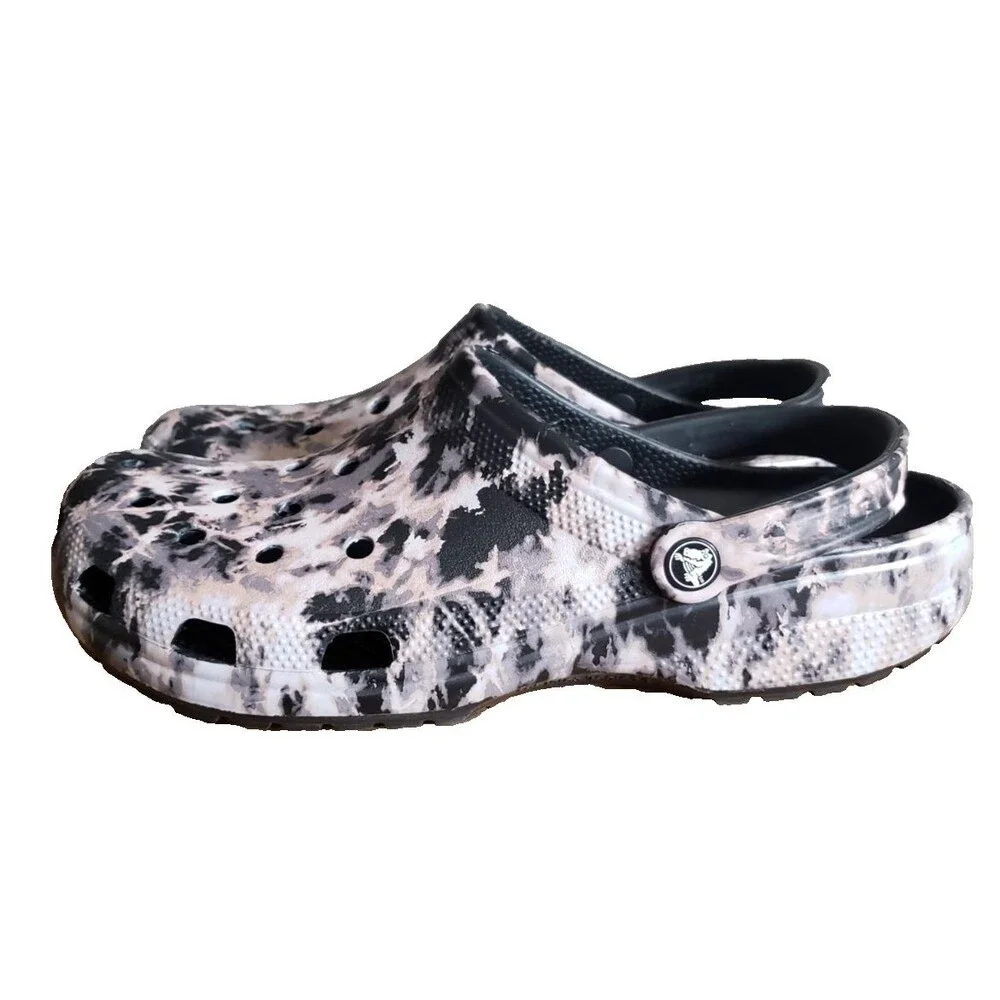 Crocs Classic Bleach Dye Slip On Mules Clogs Men's Size 12